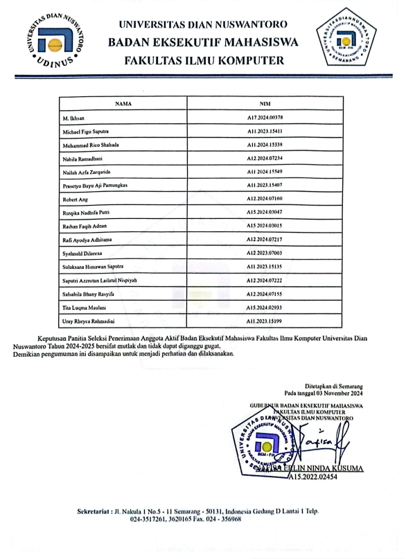 Surat Penerimaan Anggota Aktif